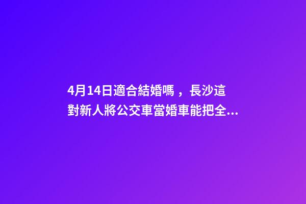 4月14日適合結婚嗎，長沙這對新人將公交車當婚車能把全家人的幸福都裝上